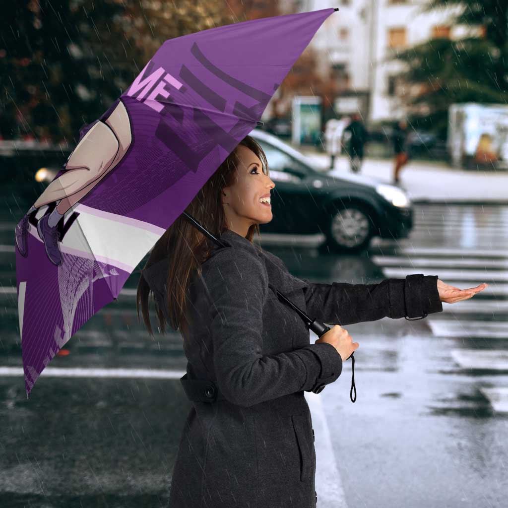 Personalized Shinobu Kocho Badminton Umbrella with Jump Smash Pose - The Mazicc