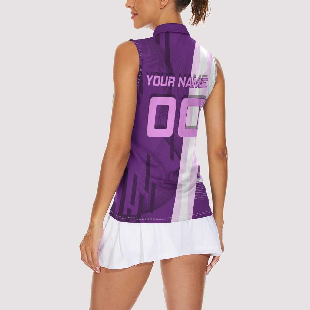 Personalized Shinobu Kocho Badminton Women Sleeveless Polo Shirt with Jump Smash Pose - The Mazicc