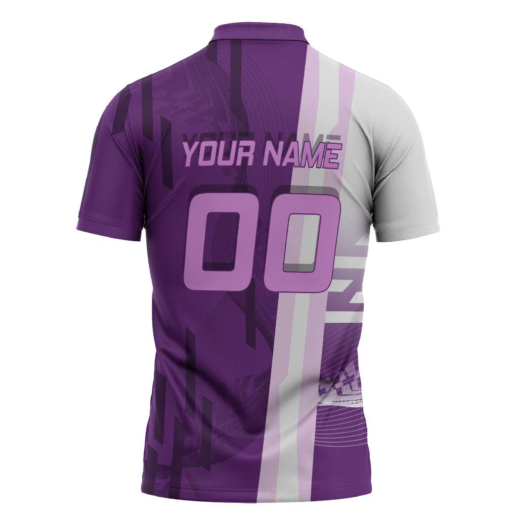 Personalized Shinobu Kocho Badminton Zipper Polo Shirt with Jump Smash Pose - The Mazicc