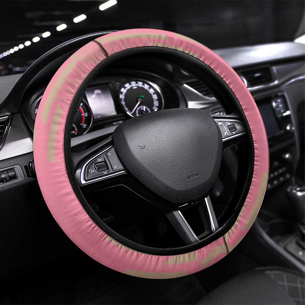 Mitsuri Kanroji Demon Slayer Badminton Steering Wheel Cover with Racket Action Pose and Pink Green Graphic Design - The Mazicc