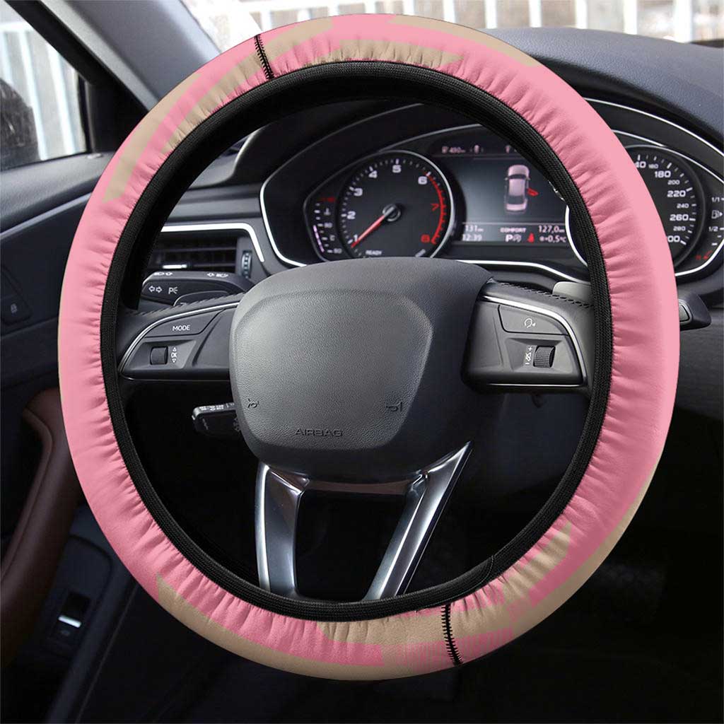 Mitsuri Kanroji Demon Slayer Badminton Steering Wheel Cover with Racket Action Pose and Pink Green Graphic Design - The Mazicc