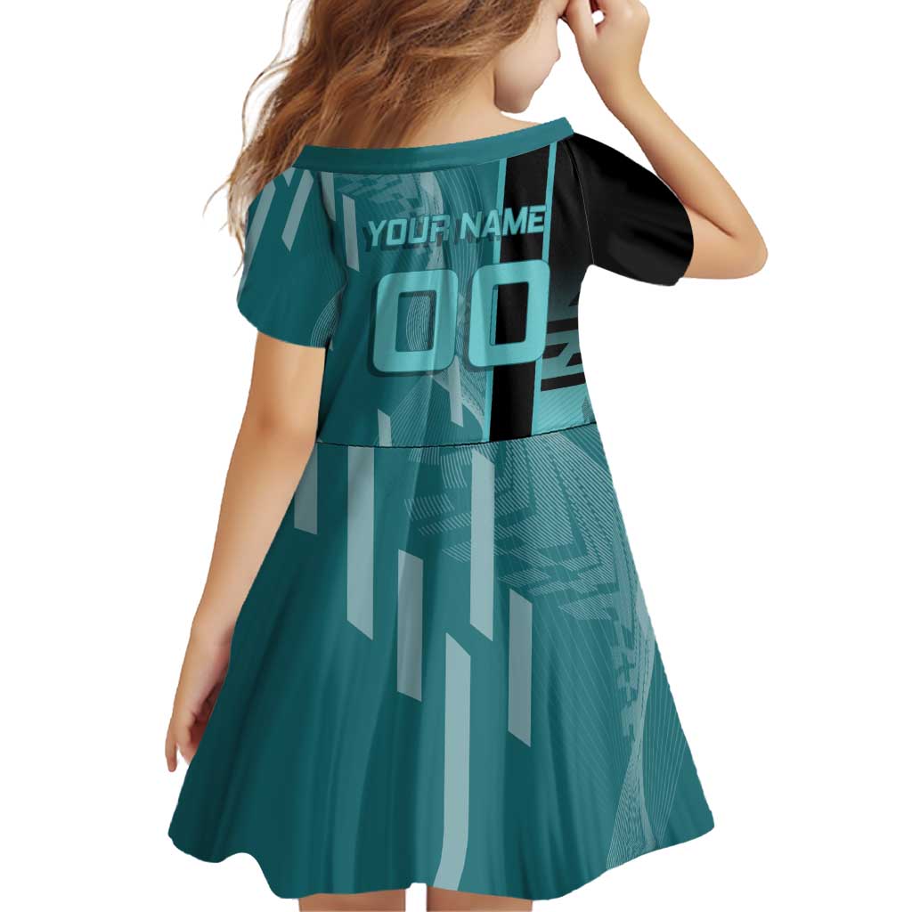 Personalized Tokito Muichiro Demon Slayer Badminton Family Matching Off Shoulder Maxi Dress and Hawaiian Shirt with Racket Action Pose and Teal Black Graphic Design