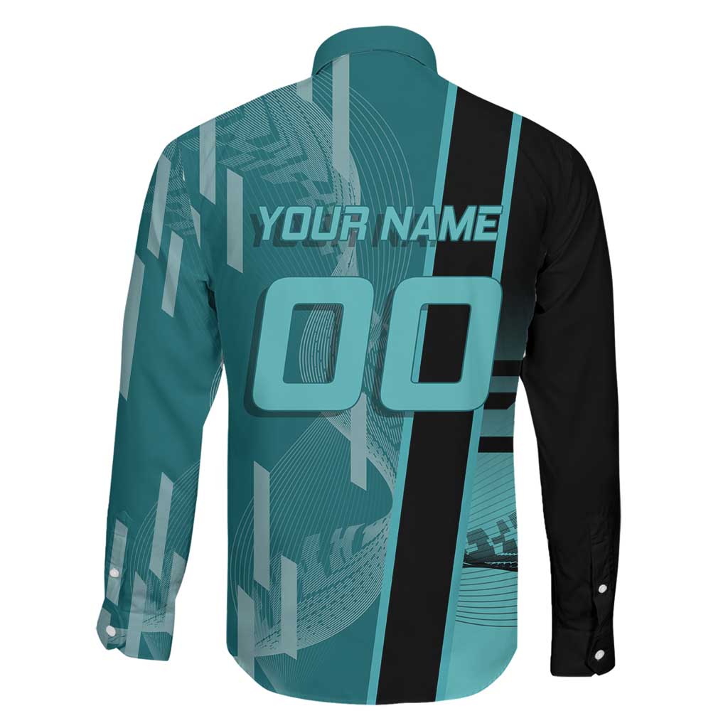 Personalized Tokito Muichiro Demon Slayer Badminton Family Matching Summer Maxi Dress and Hawaiian Shirt with Racket Action Pose and Teal Black Graphic Design