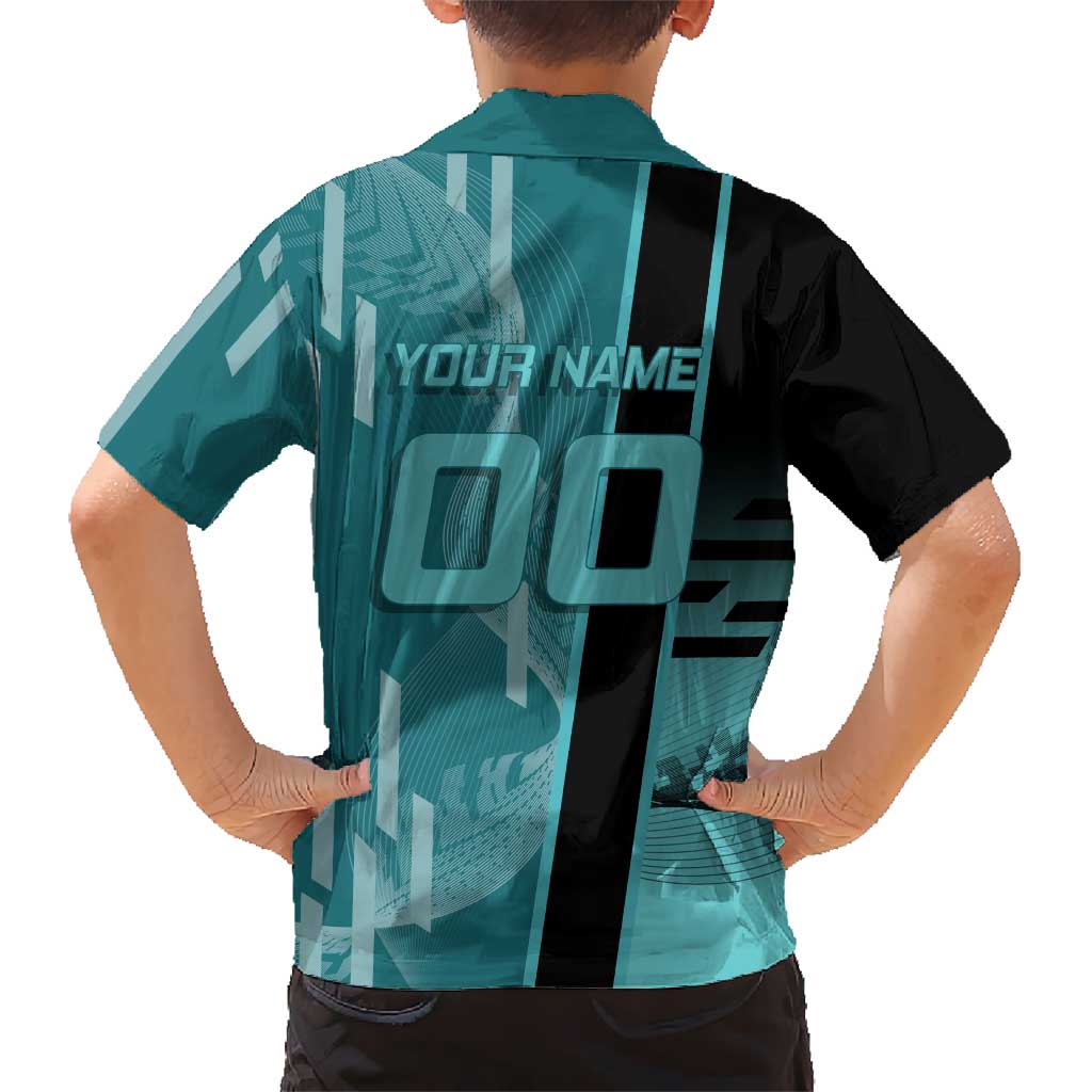 Personalized Tokito Muichiro Demon Slayer Badminton Hawaiian Shirt with Racket Action Pose and Teal Black Graphic Design - The Mazicc