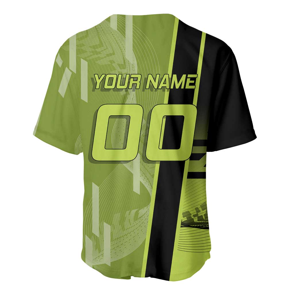 Personalized Gyomei Himejima Demon Slayer Badminton Baseball Jersey with Racket Action Pose and Green Black Graphic Design - The Mazicc