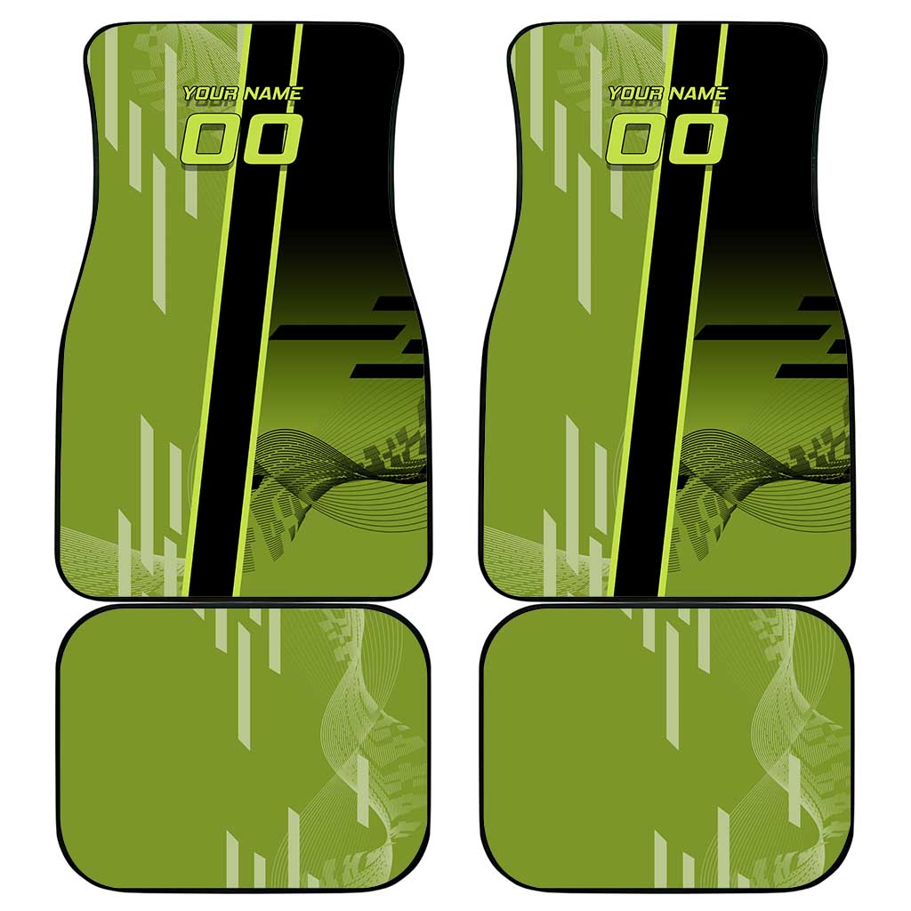 Personalized Gyomei Himejima Demon Slayer Badminton Car Mats with Racket Action Pose and Green Black Graphic Design - The Mazicc