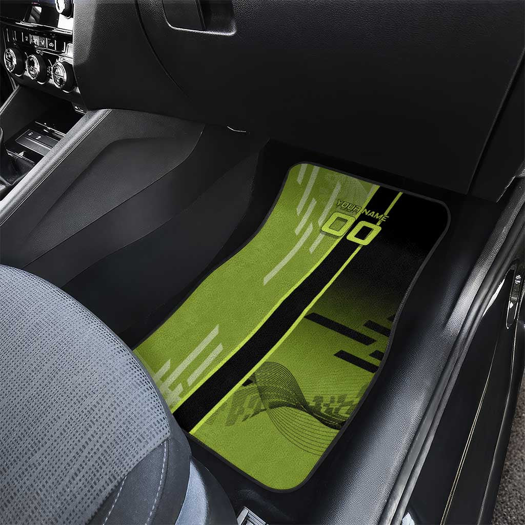 Personalized Gyomei Himejima Demon Slayer Badminton Car Mats with Racket Action Pose and Green Black Graphic Design - The Mazicc