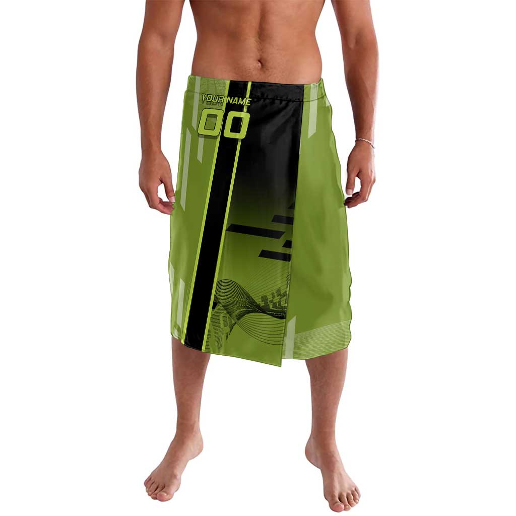 Personalized Gyomei Himejima Demon Slayer Badminton Lavalava with Racket Action Pose and Green Black Graphic Design - The Mazicc