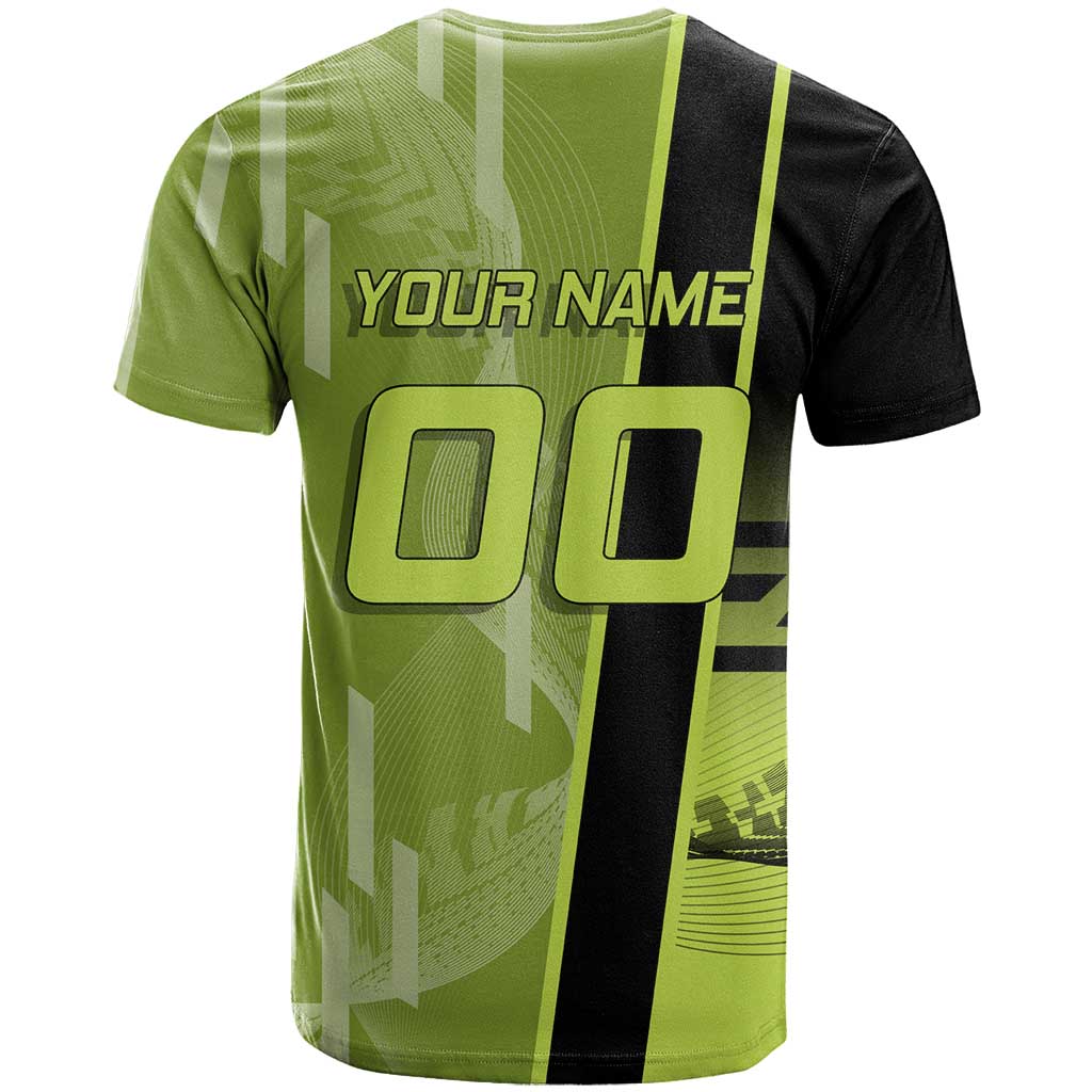 Personalized Gyomei Himejima Demon Slayer Badminton T Shirt with Racket Action Pose and Green Black Graphic Design - The Mazicc