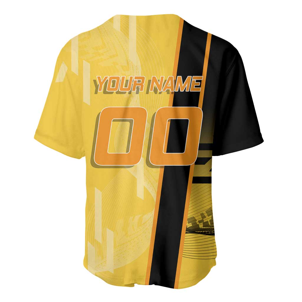 Personalized Zenitsu Agatsuki Demon Slayer Badminton Theme Baseball Jersey with Racket Action Pose and Yellow Black Graphic Design - The Mazicc