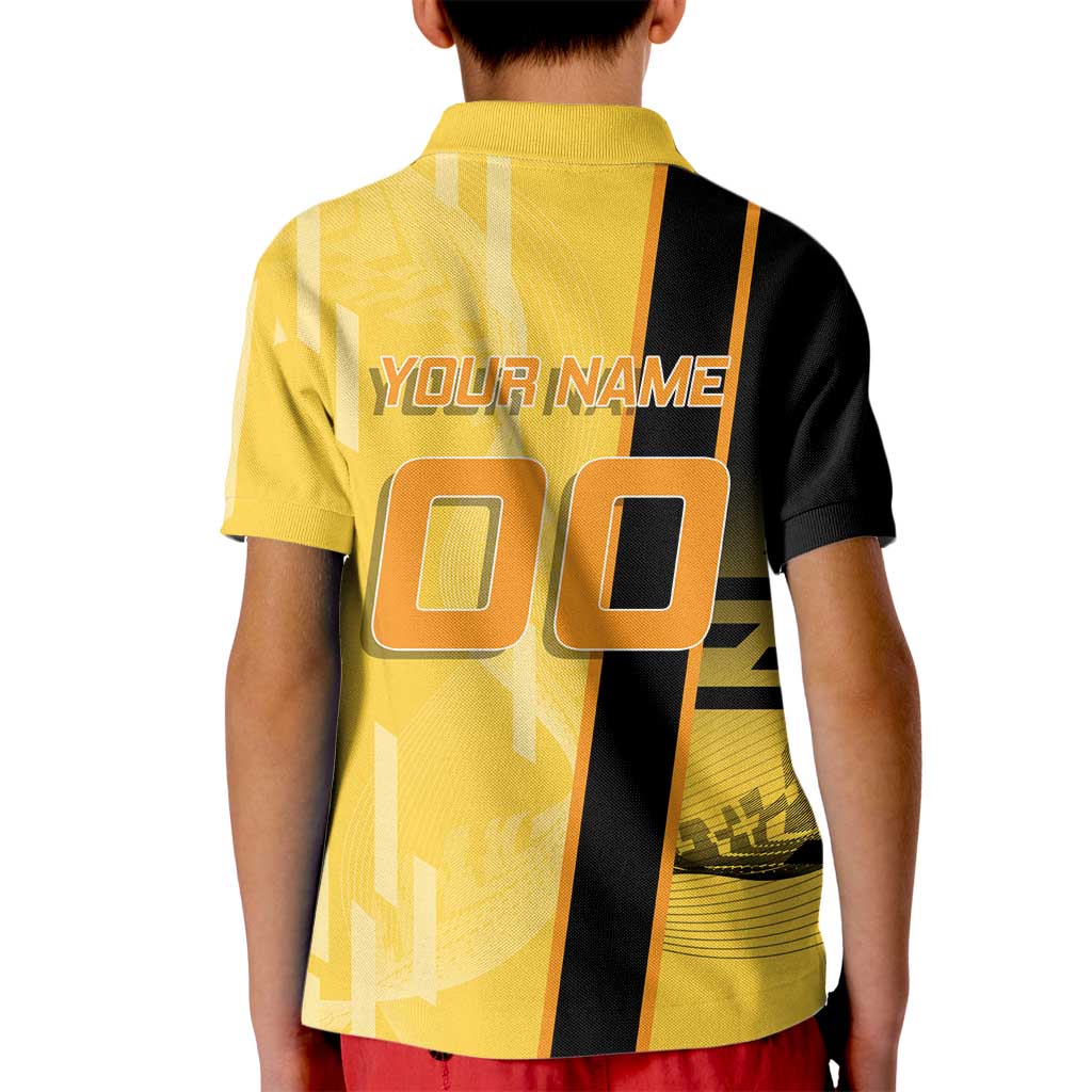 Personalized Zenitsu Agatsuki Demon Slayer Badminton Theme Kid Polo Shirt with Racket Action Pose and Yellow Black Graphic Design - The Mazicc