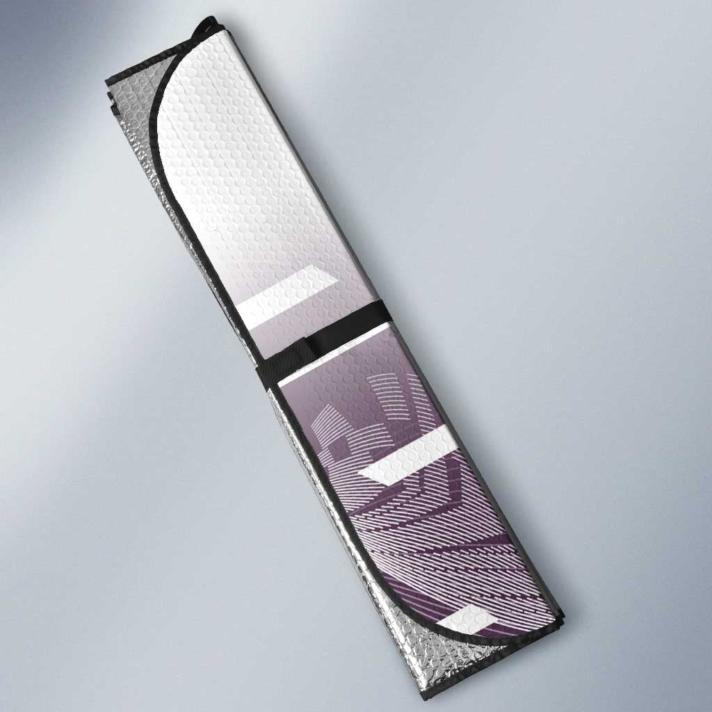 Personalized Shinazugawa Genya Demon Slayer Badminton Auto Sun Shade with Racket Action Pose and Purple Black Graphic Design - The Mazicc