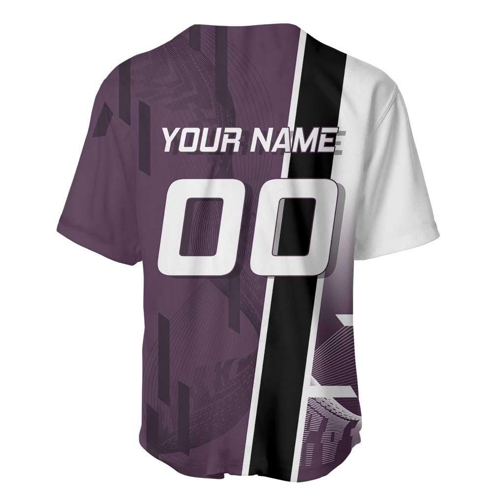 Personalized Shinazugawa Genya Demon Slayer Badminton Baseball Jersey with Racket Action Pose and Purple Black Graphic Design - The Mazicc