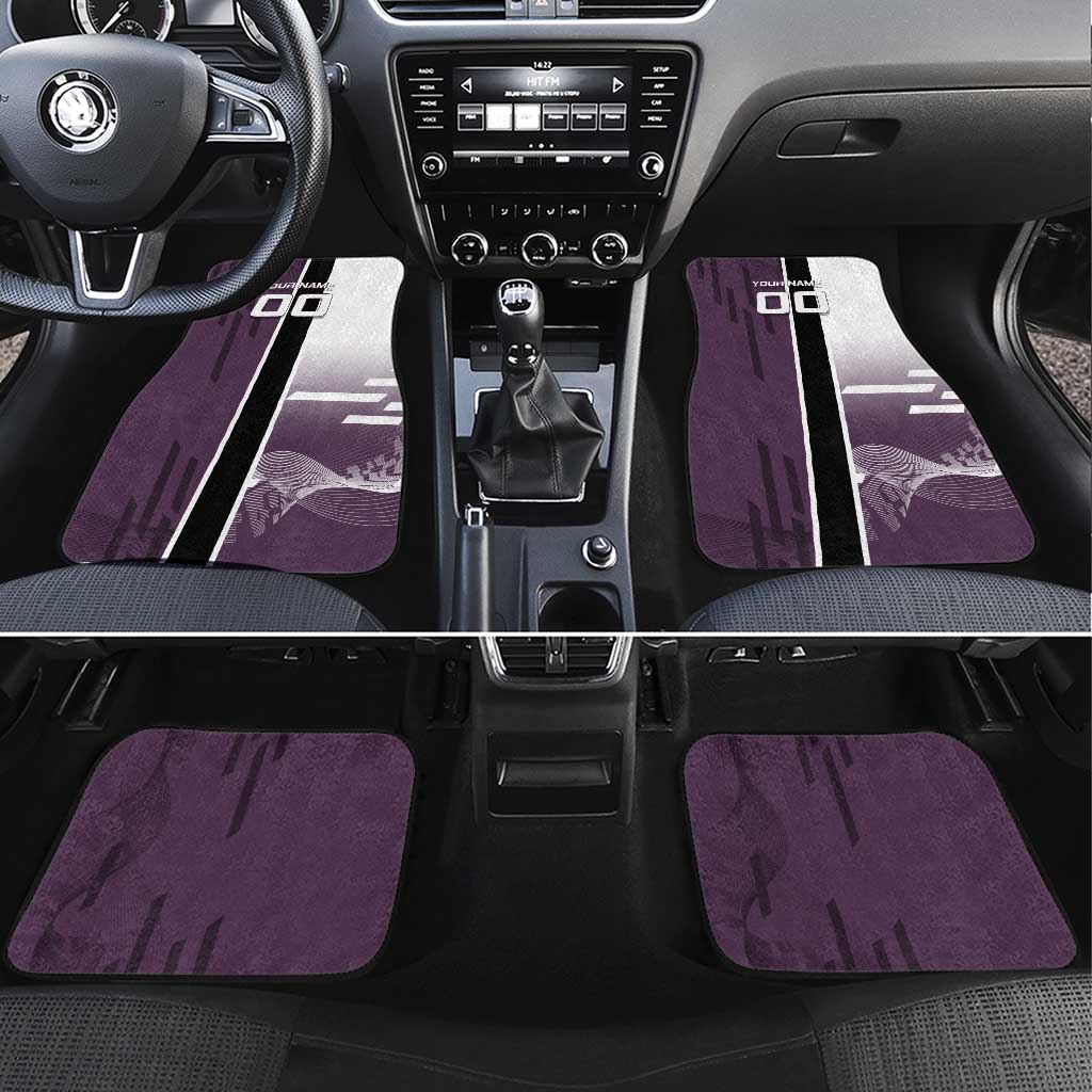 Personalized Shinazugawa Genya Demon Slayer Badminton Car Mats with Racket Action Pose and Purple Black Graphic Design - The Mazicc