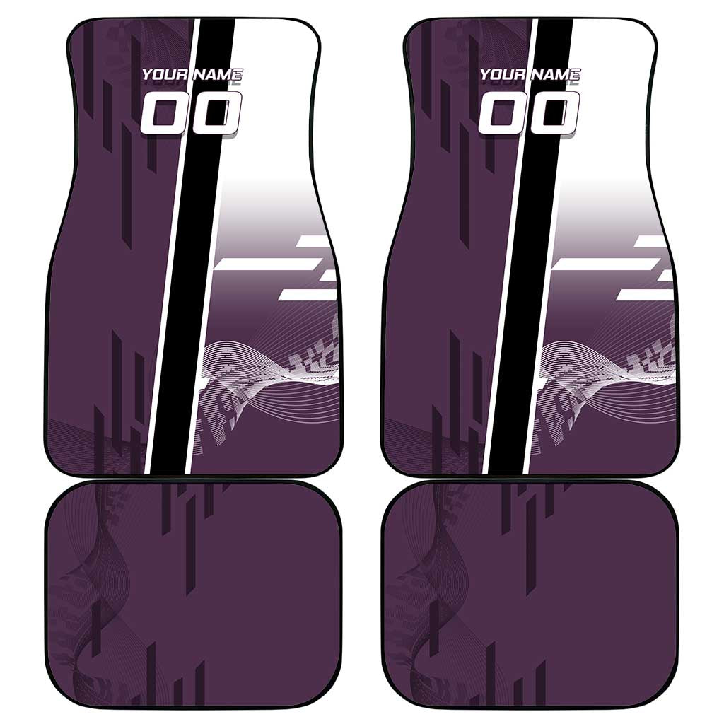 Personalized Shinazugawa Genya Demon Slayer Badminton Car Mats with Racket Action Pose and Purple Black Graphic Design - The Mazicc