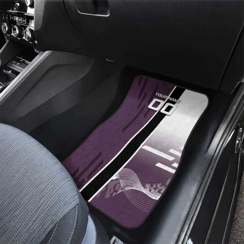 Personalized Shinazugawa Genya Demon Slayer Badminton Car Mats with Racket Action Pose and Purple Black Graphic Design - The Mazicc