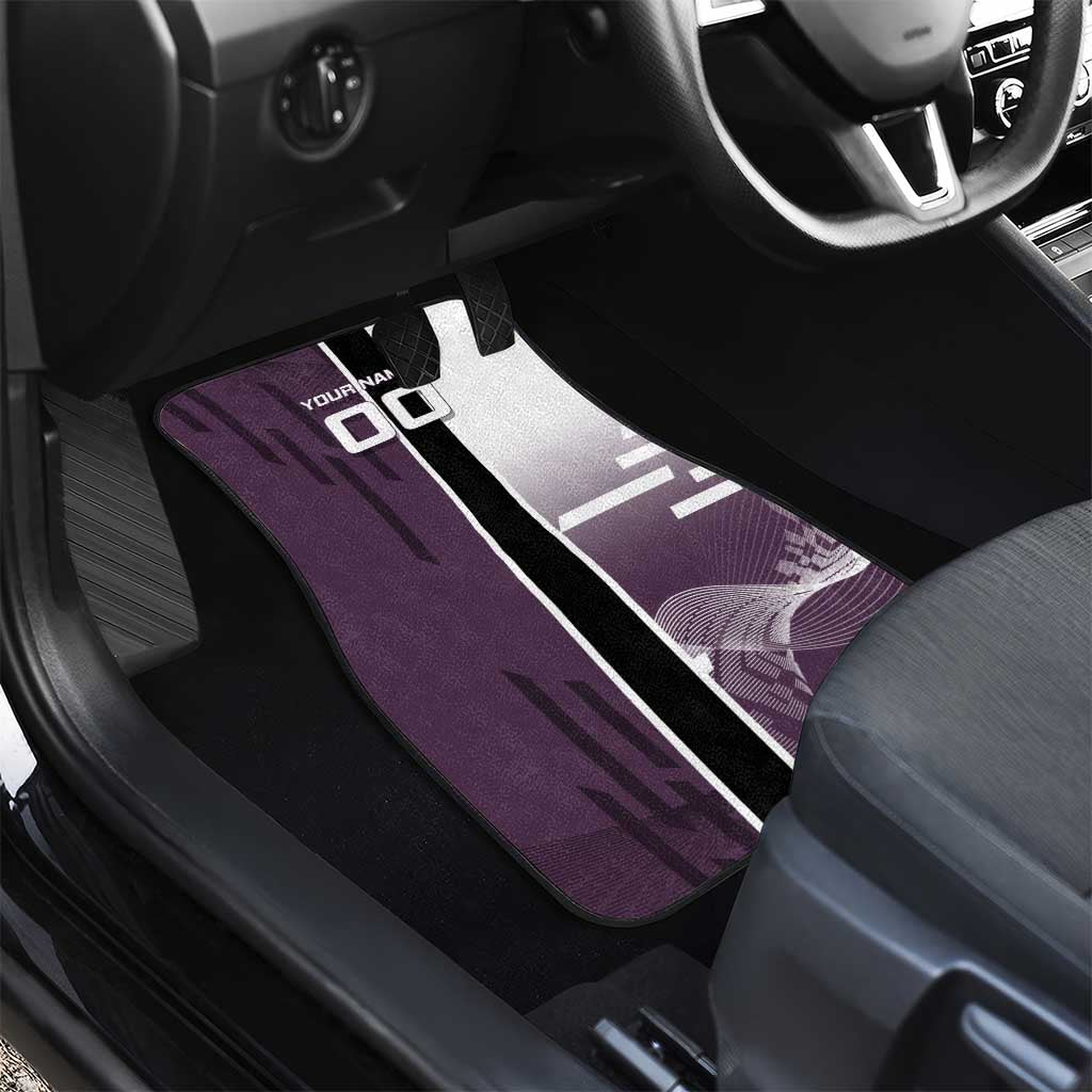 Personalized Shinazugawa Genya Demon Slayer Badminton Car Mats with Racket Action Pose and Purple Black Graphic Design - The Mazicc