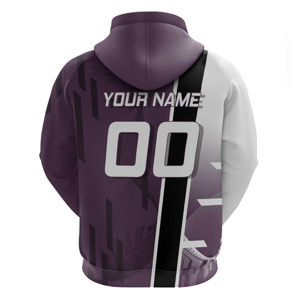 Personalized Shinazugawa Genya Demon Slayer Badminton Hoodie with Racket Action Pose and Purple Black Graphic Design - The Mazicc