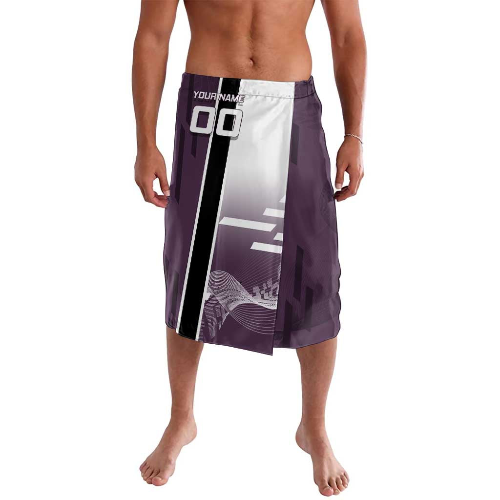 Personalized Shinazugawa Genya Demon Slayer Badminton Lavalava with Racket Action Pose and Purple Black Graphic Design - The Mazicc