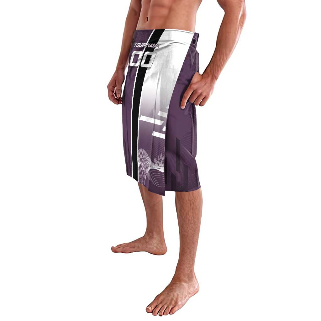 Personalized Shinazugawa Genya Demon Slayer Badminton Lavalava with Racket Action Pose and Purple Black Graphic Design - The Mazicc