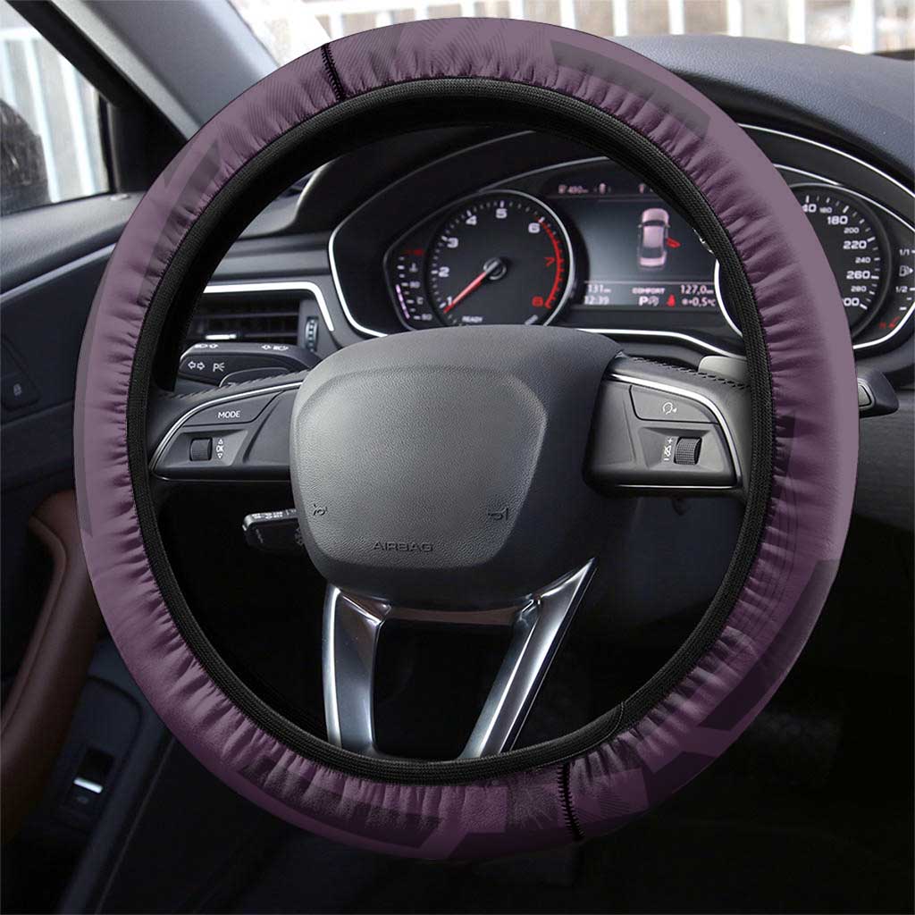 Shinazugawa Genya Demon Slayer Badminton Steering Wheel Cover with Racket Action Pose and Purple Black Graphic Design - The Mazicc