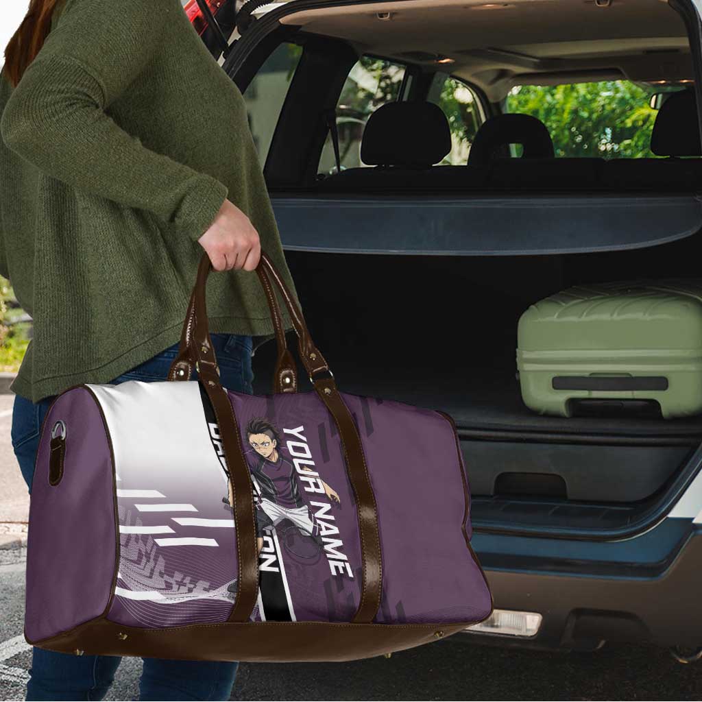 Personalized Shinazugawa Genya Demon Slayer Badminton Travel Bag with Racket Action Pose and Purple Black Graphic Design - The Mazicc