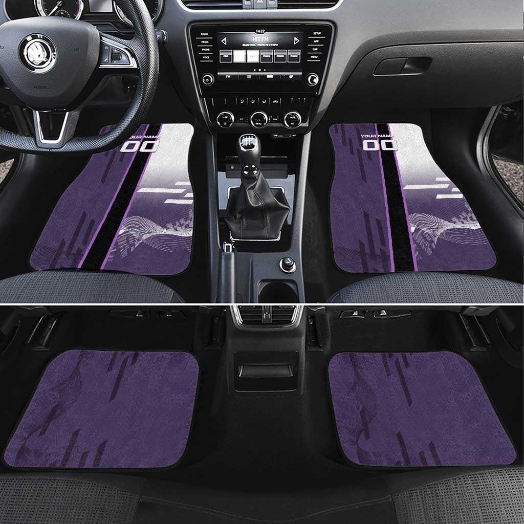 Personalized Shinazugawa Genya Demon Slayer Badminton Car Mats with Racket Action Pose and Purple White Graphic Design - The Mazicc