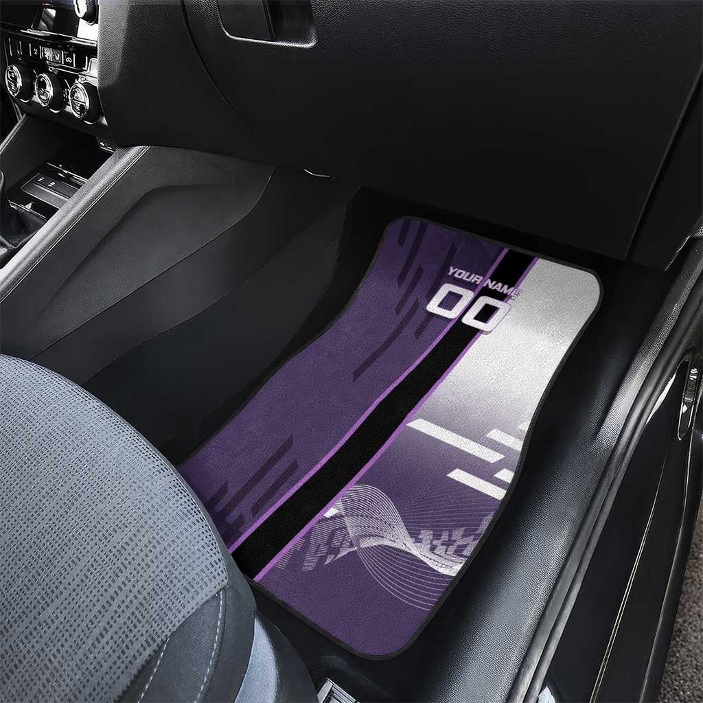 Personalized Shinazugawa Genya Demon Slayer Badminton Car Mats with Racket Action Pose and Purple White Graphic Design - The Mazicc