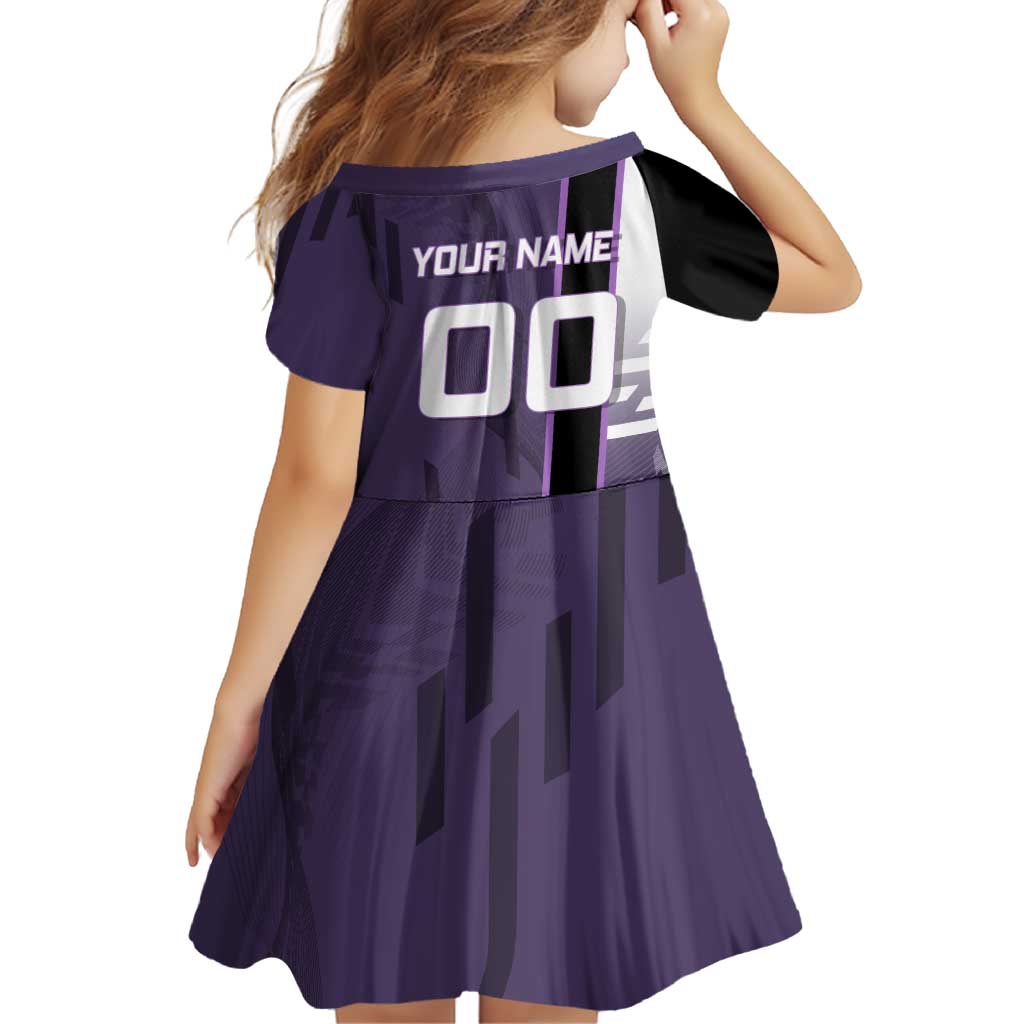 Personalized Shinazugawa Genya Demon Slayer Badminton Family Matching Long Sleeve Bodycon Dress and Hawaiian Shirt with Racket Action Pose and Purple White Graphic Design