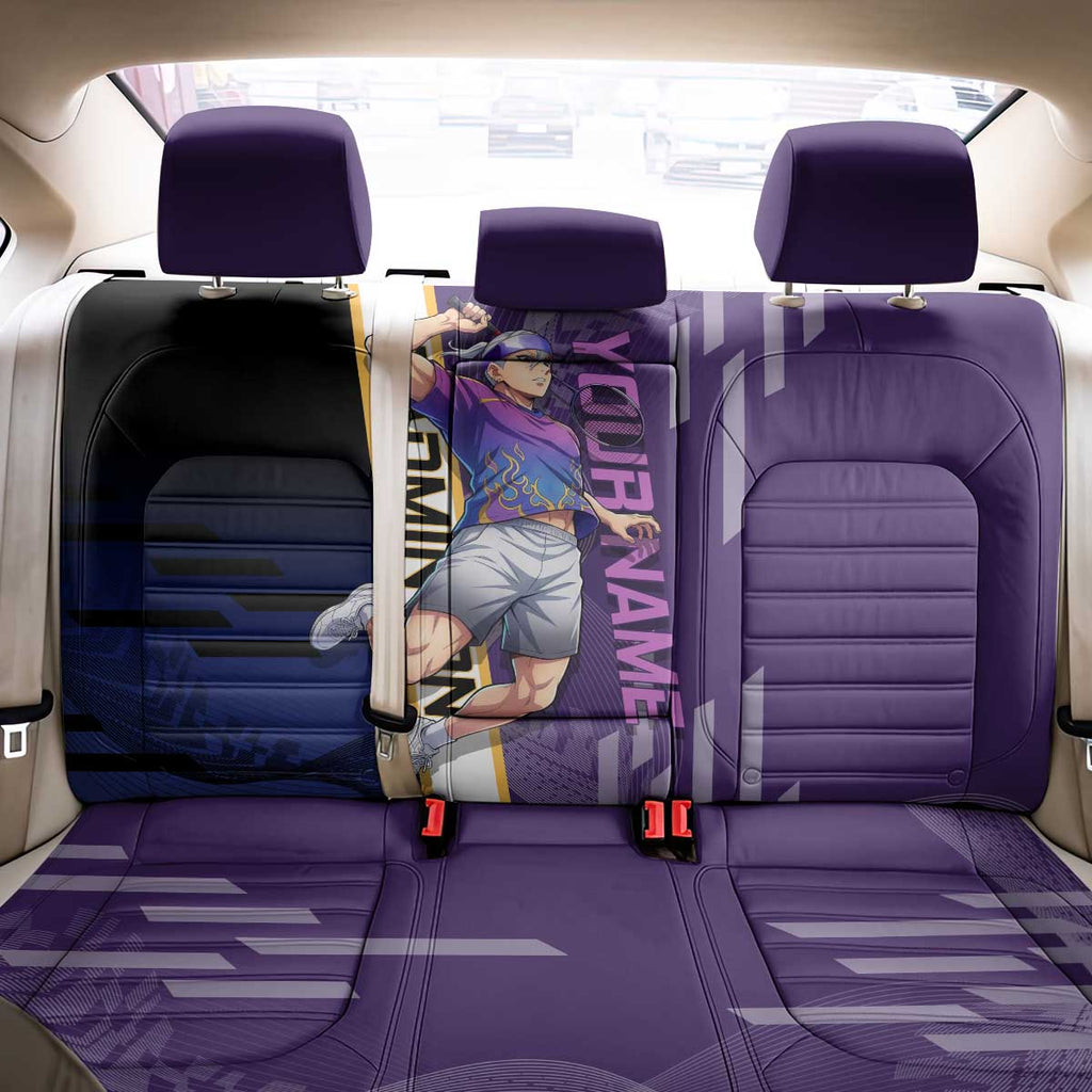 Personalized Tengen Uzui Demon Slayer Badminton Back Car Seat Cover with Racket Action Pose and Purple Black Graphic Design - The Mazicc