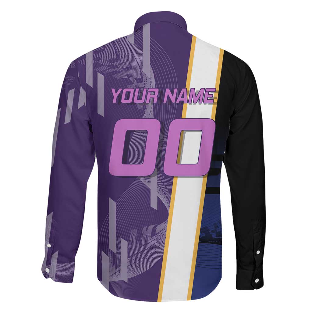 Personalized Tengen Uzui Demon Slayer Badminton Family Matching Long Sleeve Bodycon Dress and Hawaiian Shirt with Racket Action Pose and Purple Black Graphic Design