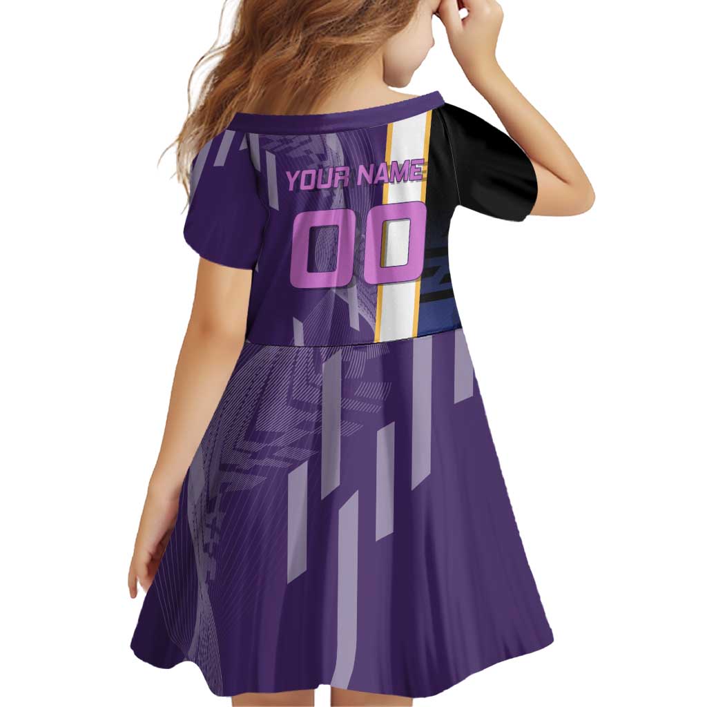 Personalized Tengen Uzui Demon Slayer Badminton Family Matching Off Shoulder Short Dress and Hawaiian Shirt with Racket Action Pose and Purple Black Graphic Design