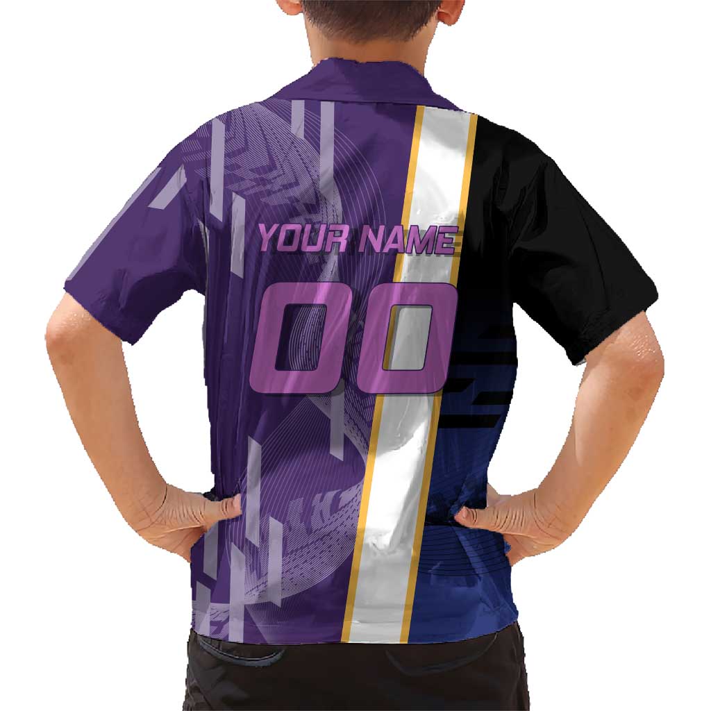 Personalized Tengen Uzui Demon Slayer Badminton Hawaiian Shirt with Racket Action Pose and Purple Black Graphic Design - The Mazicc