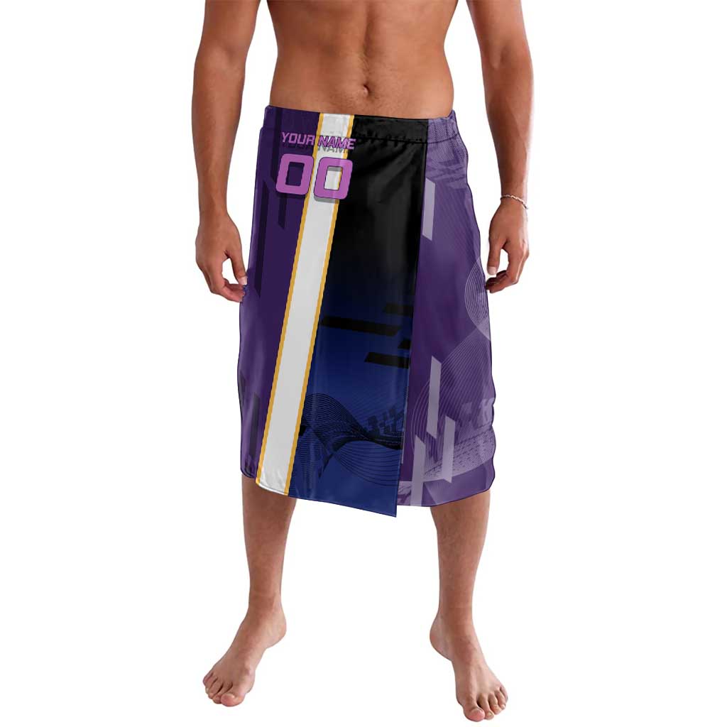 Personalized Tengen Uzui Demon Slayer Badminton Lavalava with Racket Action Pose and Purple Black Graphic Design - The Mazicc