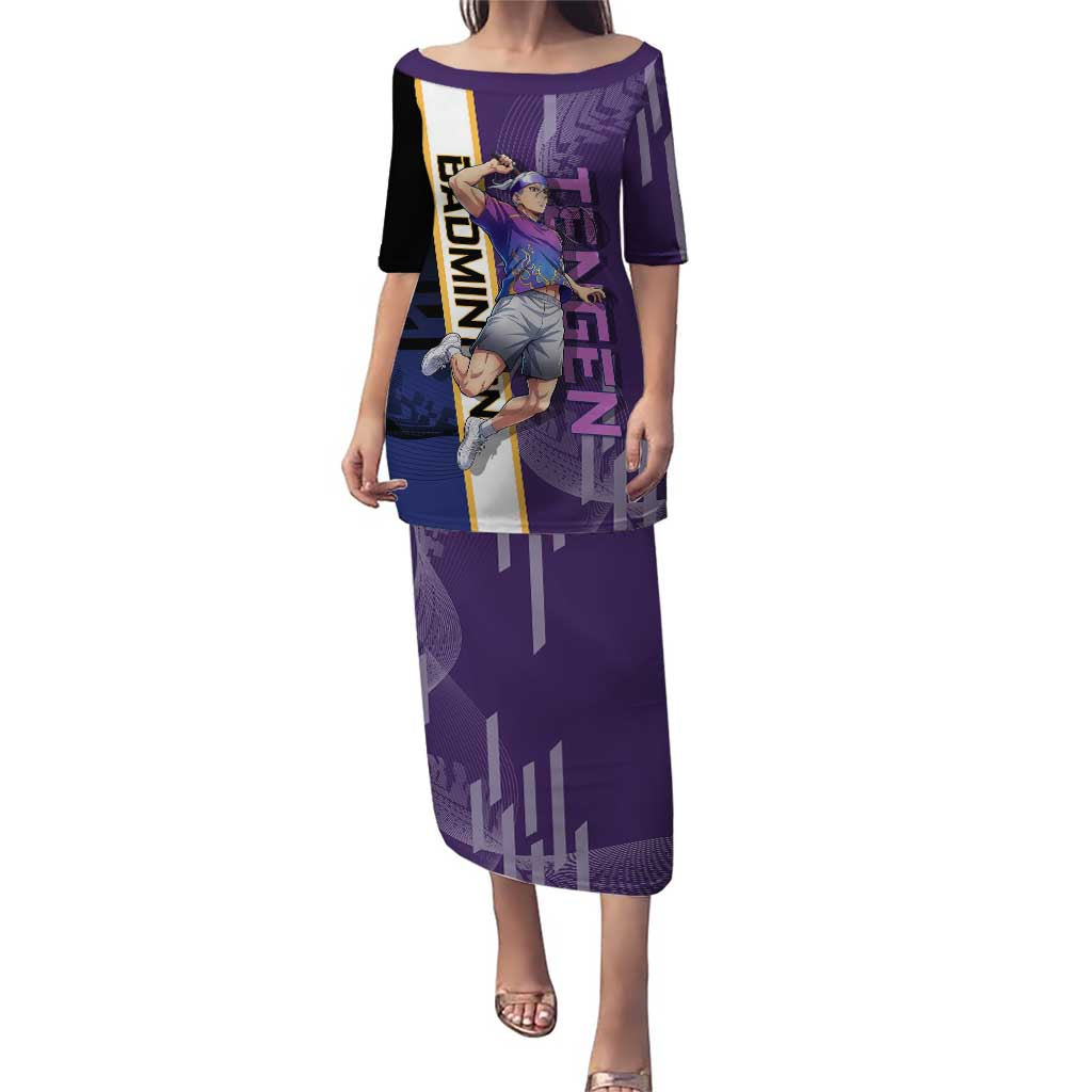 Personalized Tengen Uzui Demon Slayer Badminton Puletasi with Racket Action Pose and Purple Black Graphic Design - The Mazicc