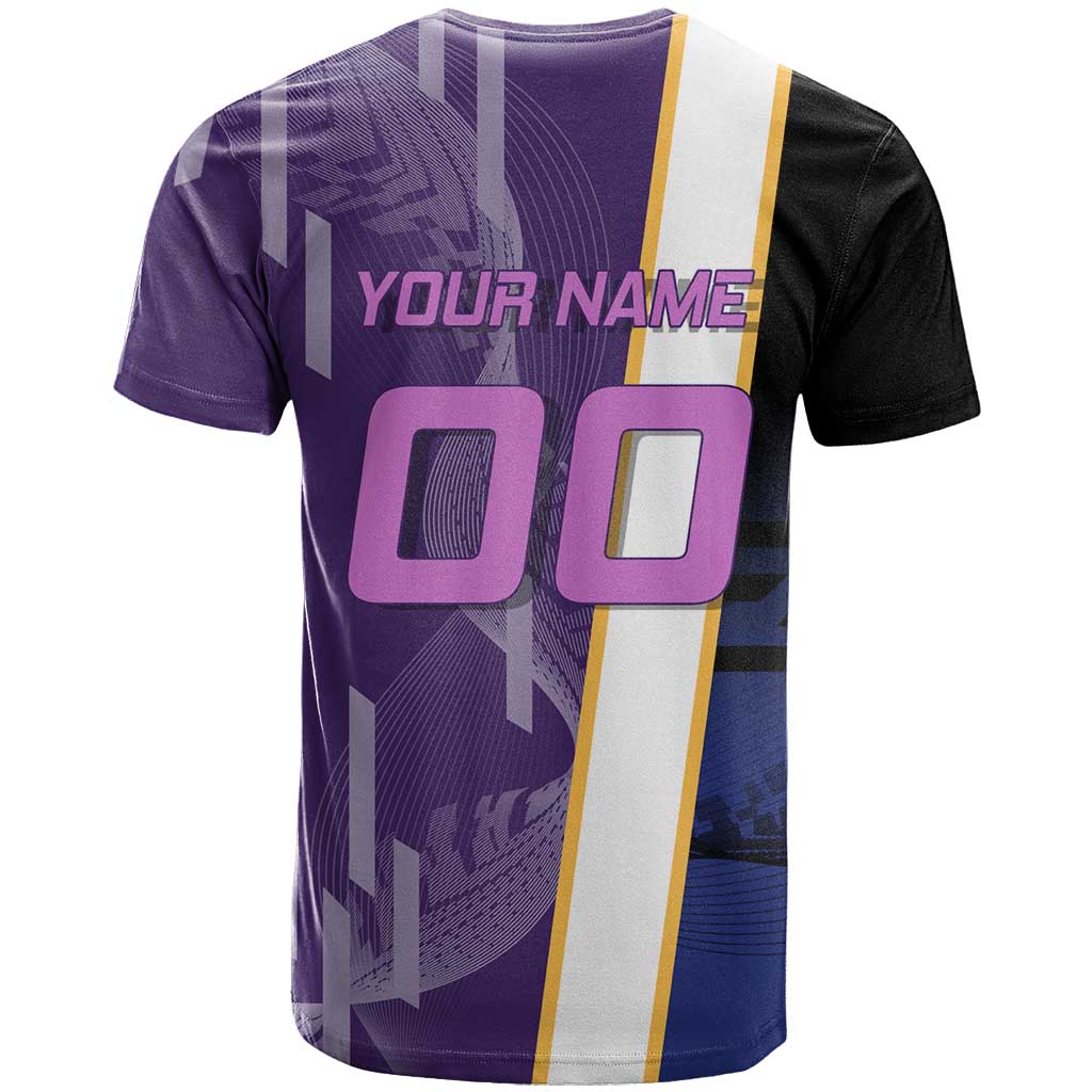 Personalized Tengen Uzui Demon Slayer Badminton T Shirt with Racket Action Pose and Purple Black Graphic Design - The Mazicc