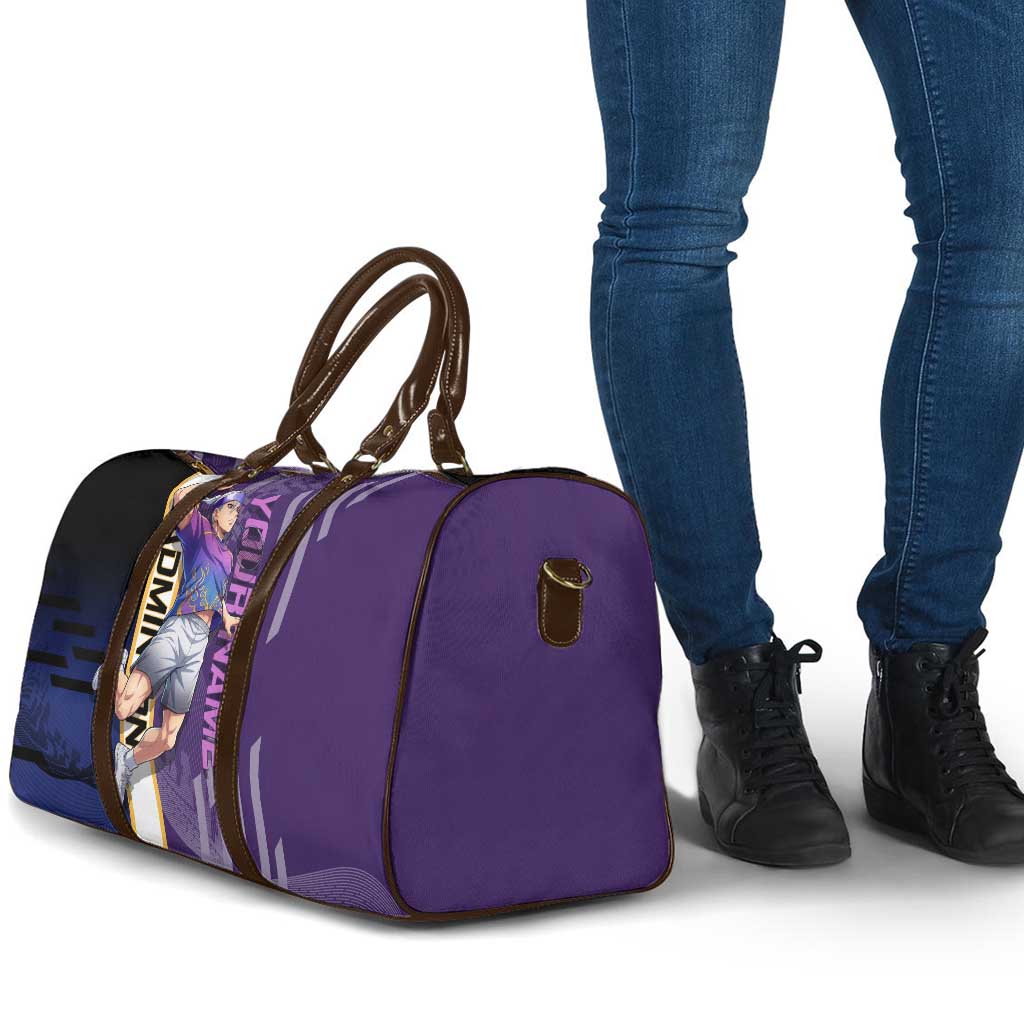 Personalized Tengen Uzui Demon Slayer Badminton Travel Bag with Racket Action Pose and Purple Black Graphic Design - The Mazicc