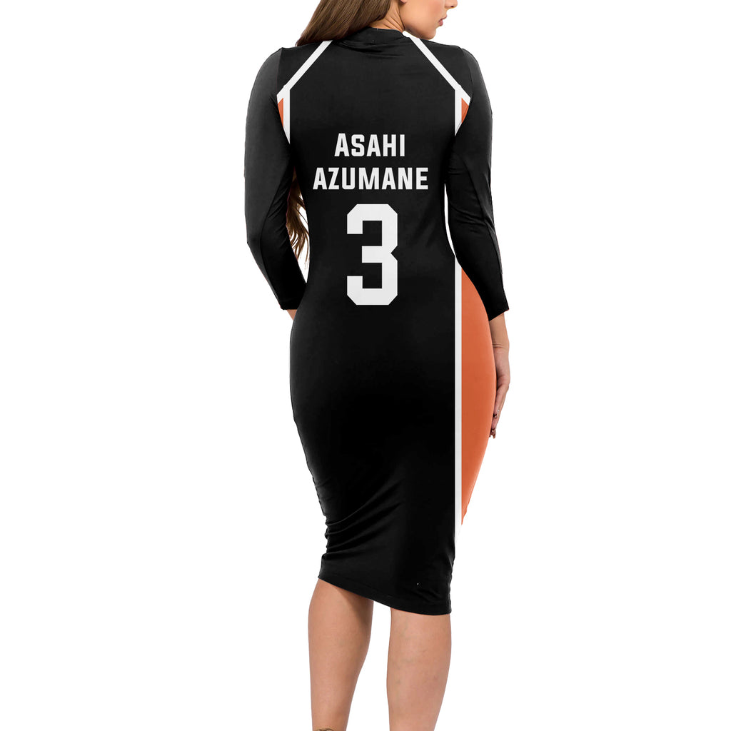 Karasuno Asahi Azumane Long Sleeve Bodycon Dress