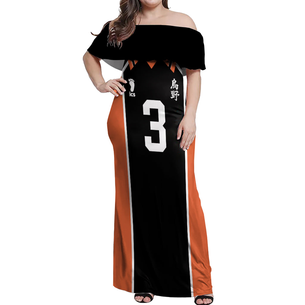 Karasuno Asahi Azumane Off Shoulder Maxi Dress