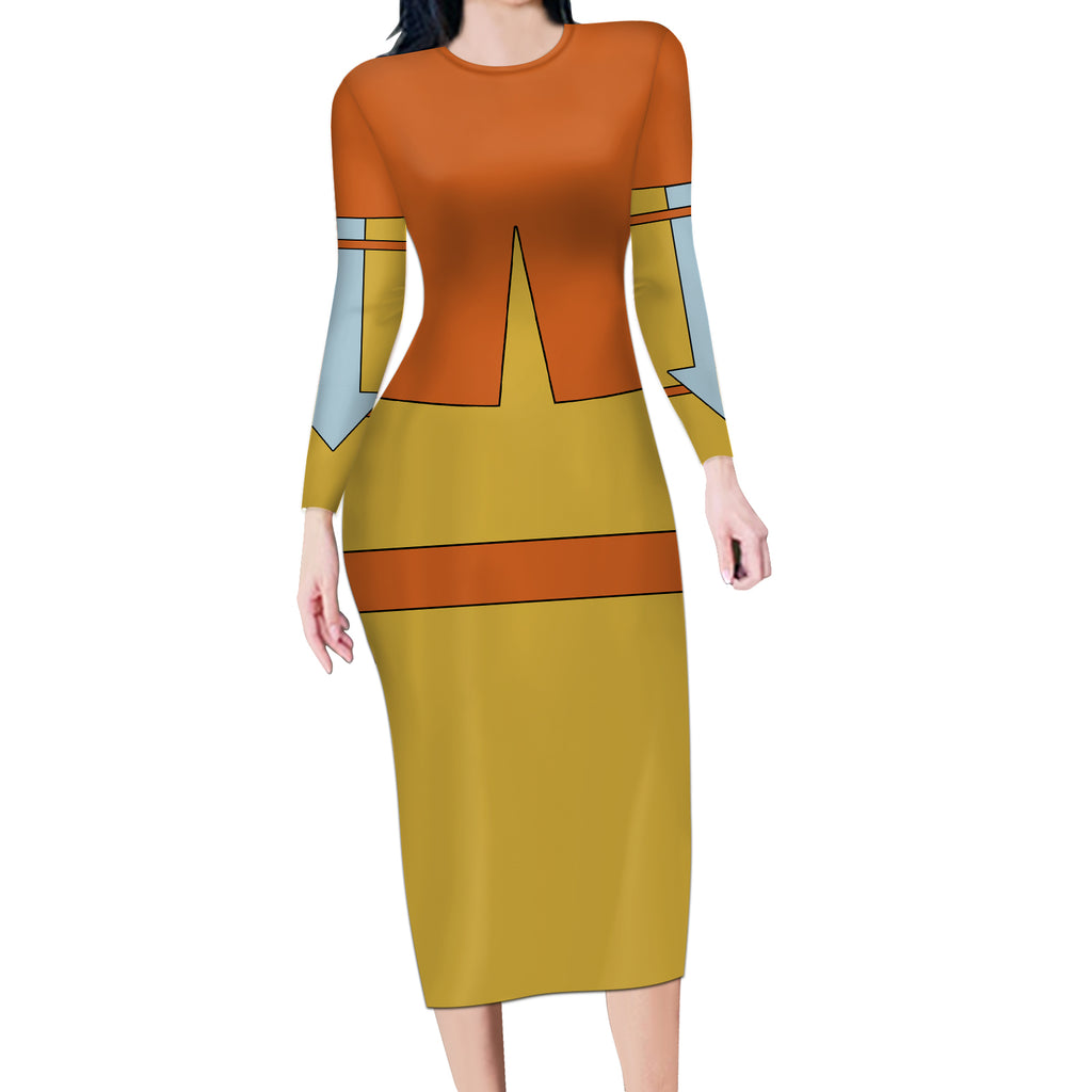 Avatar Aang Long Sleeve Bodycon Dress