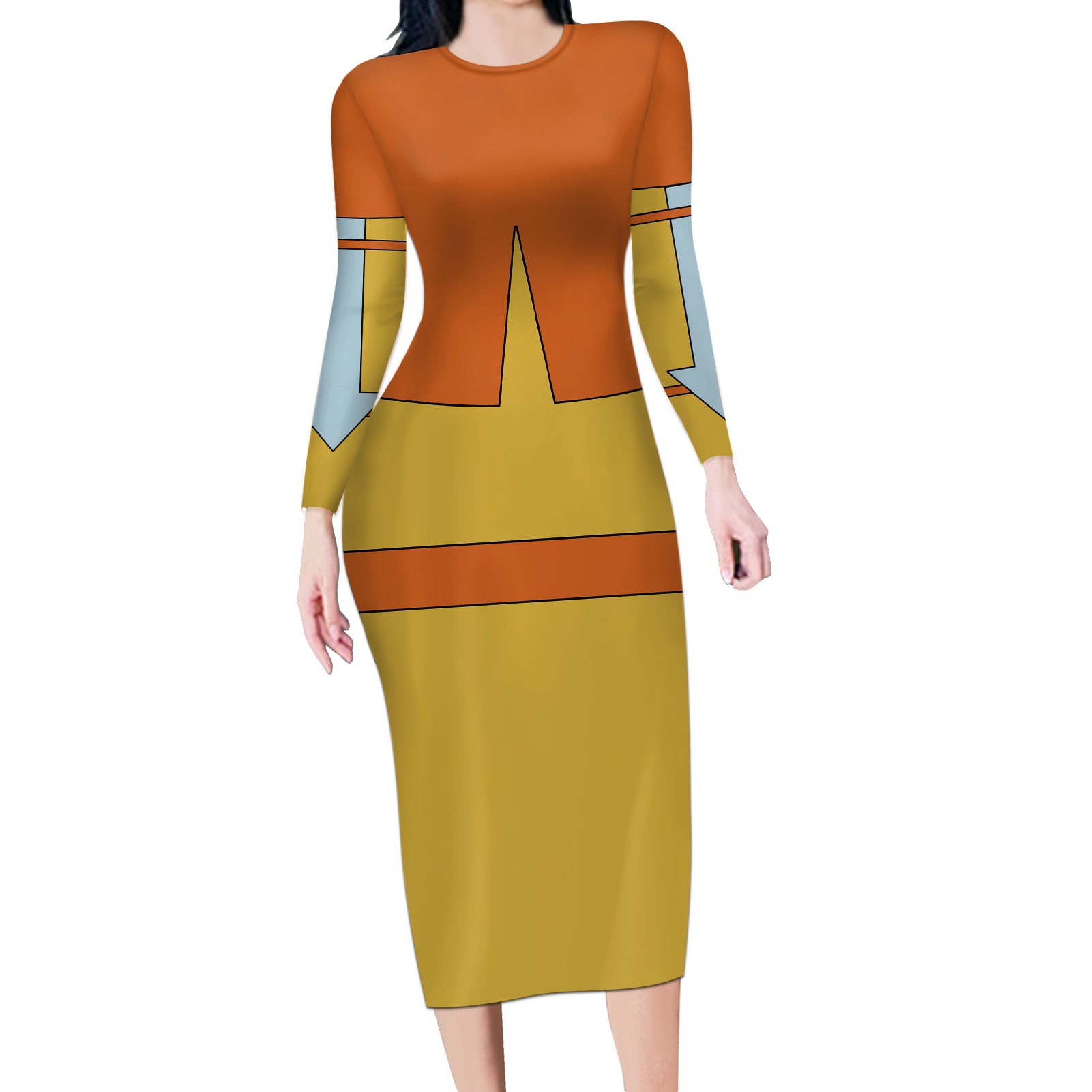 Avatar Aang Long Sleeve Bodycon Dress