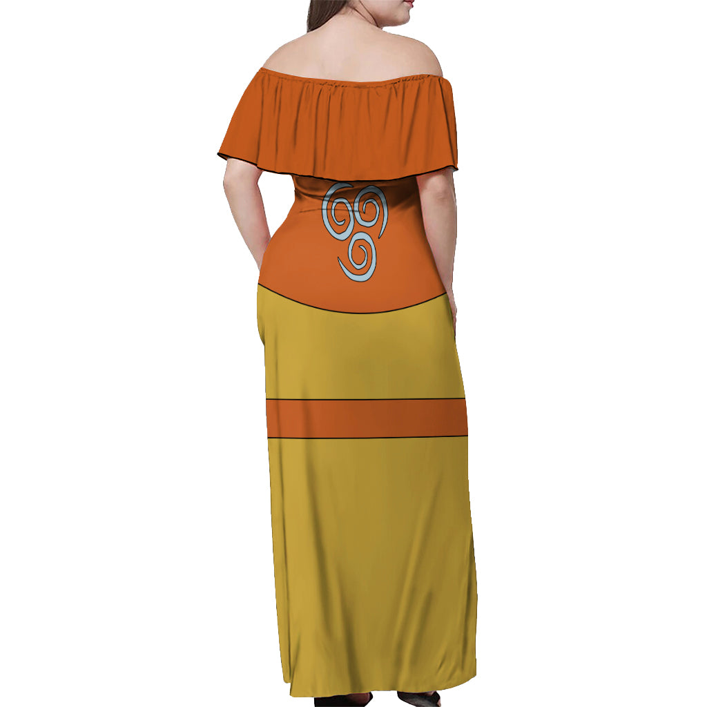 Avatar Aang Off Shoulder Maxi Dress