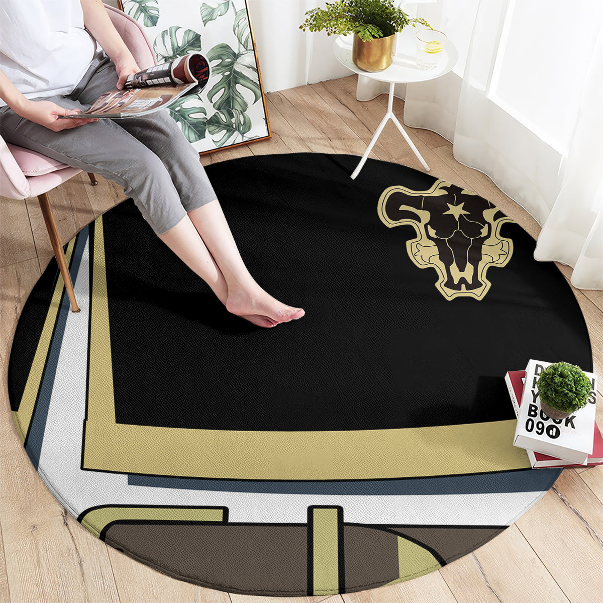 Black Bull Asta Round Carpet