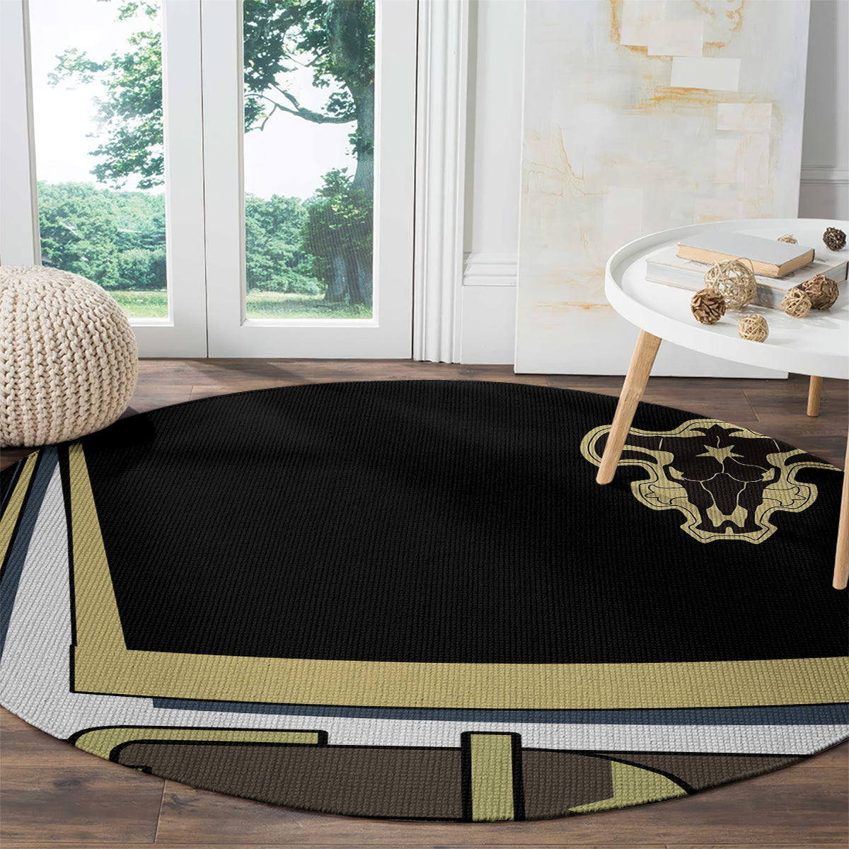 Black Bull Asta Round Carpet