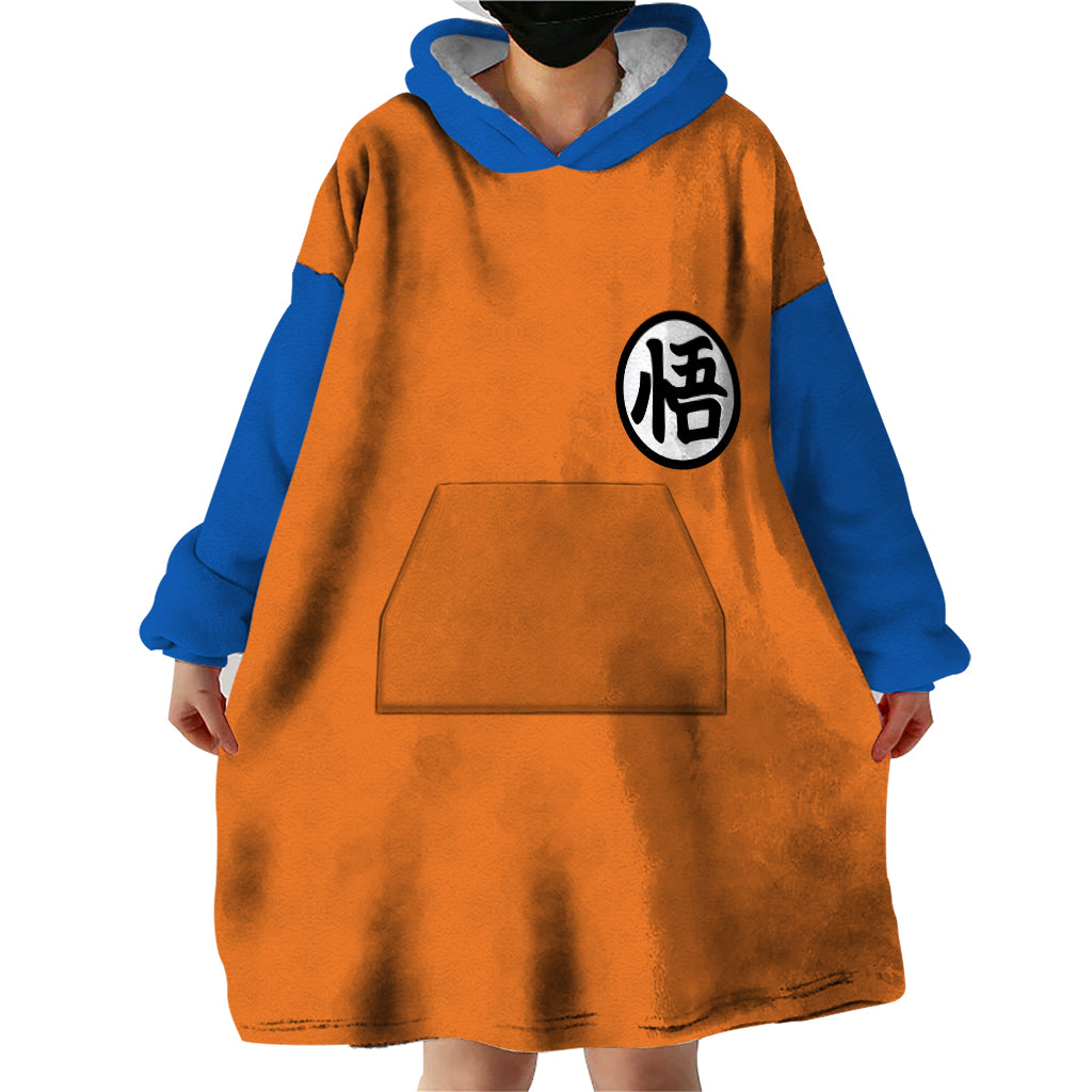 Goku Kanji Symbol Dragon Ball Anime Wearable Blanket Hoodie