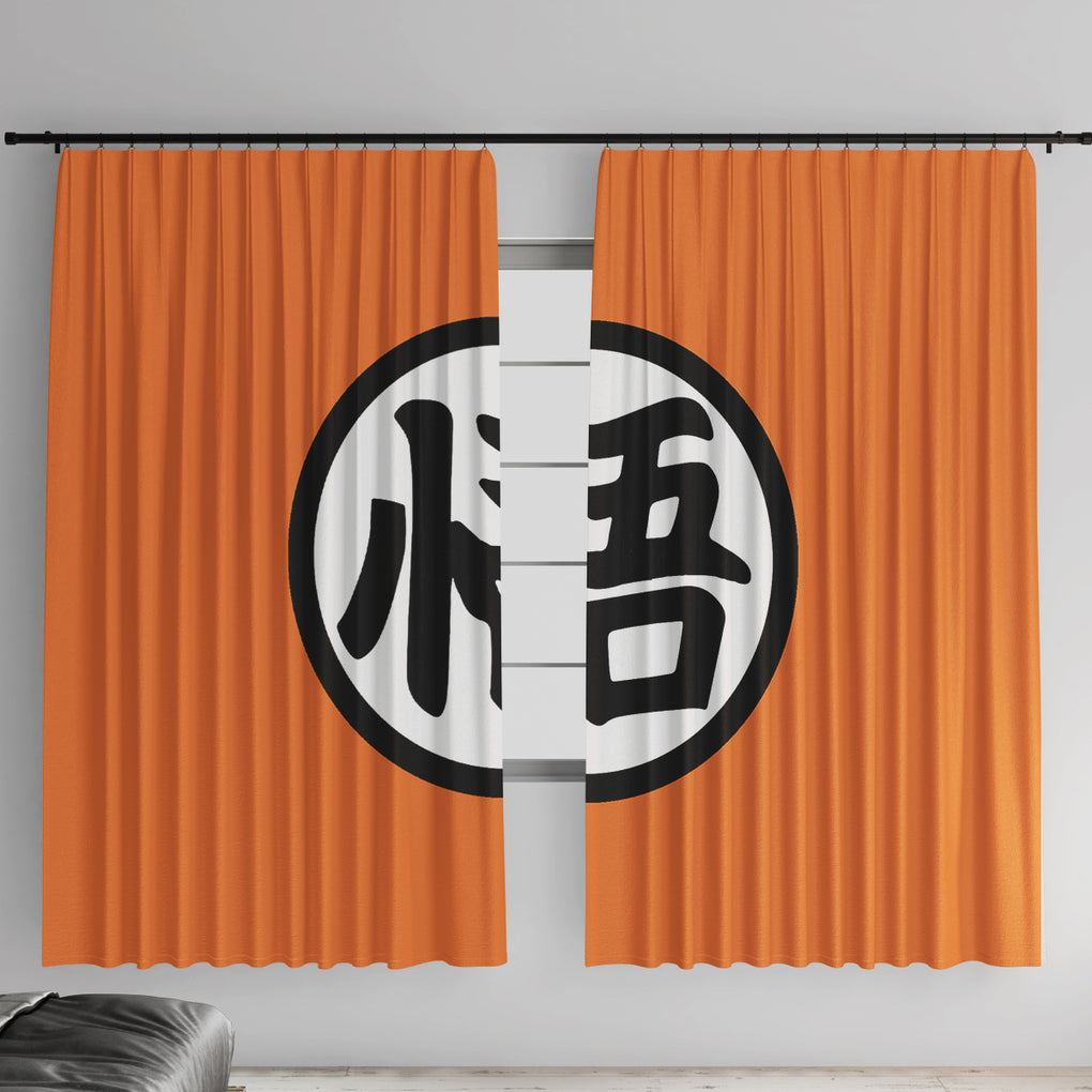 Goku Kanji Symbol Dragon Ball Anime Window Curtain