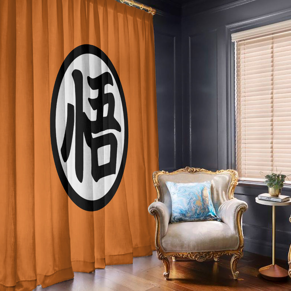 Goku Kanji Symbol Dragon Ball Anime Window Curtain