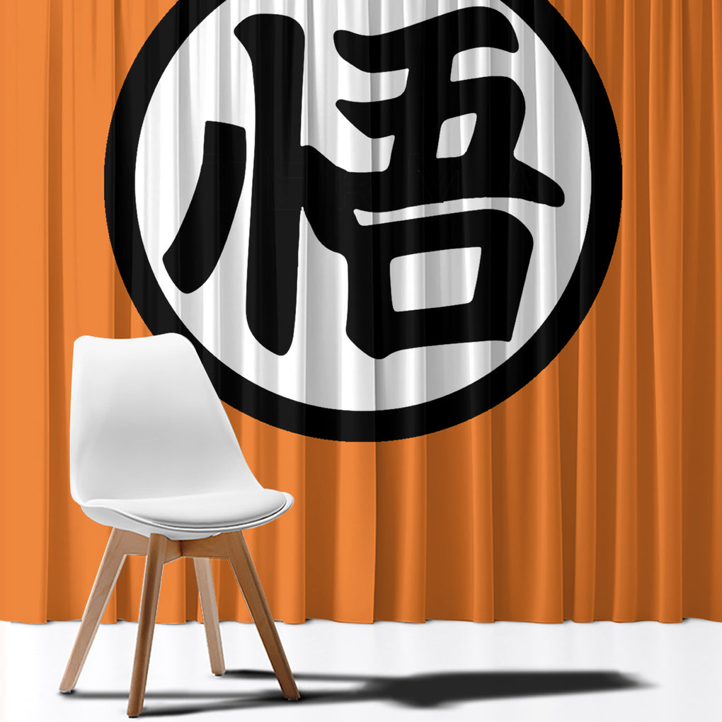 Goku Kanji Symbol Dragon Ball Anime Window Curtain