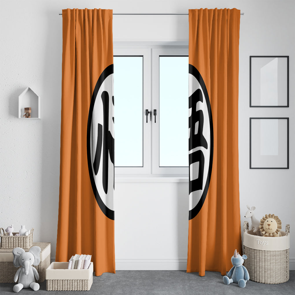 Goku Kanji Symbol Dragon Ball Anime Window Curtain