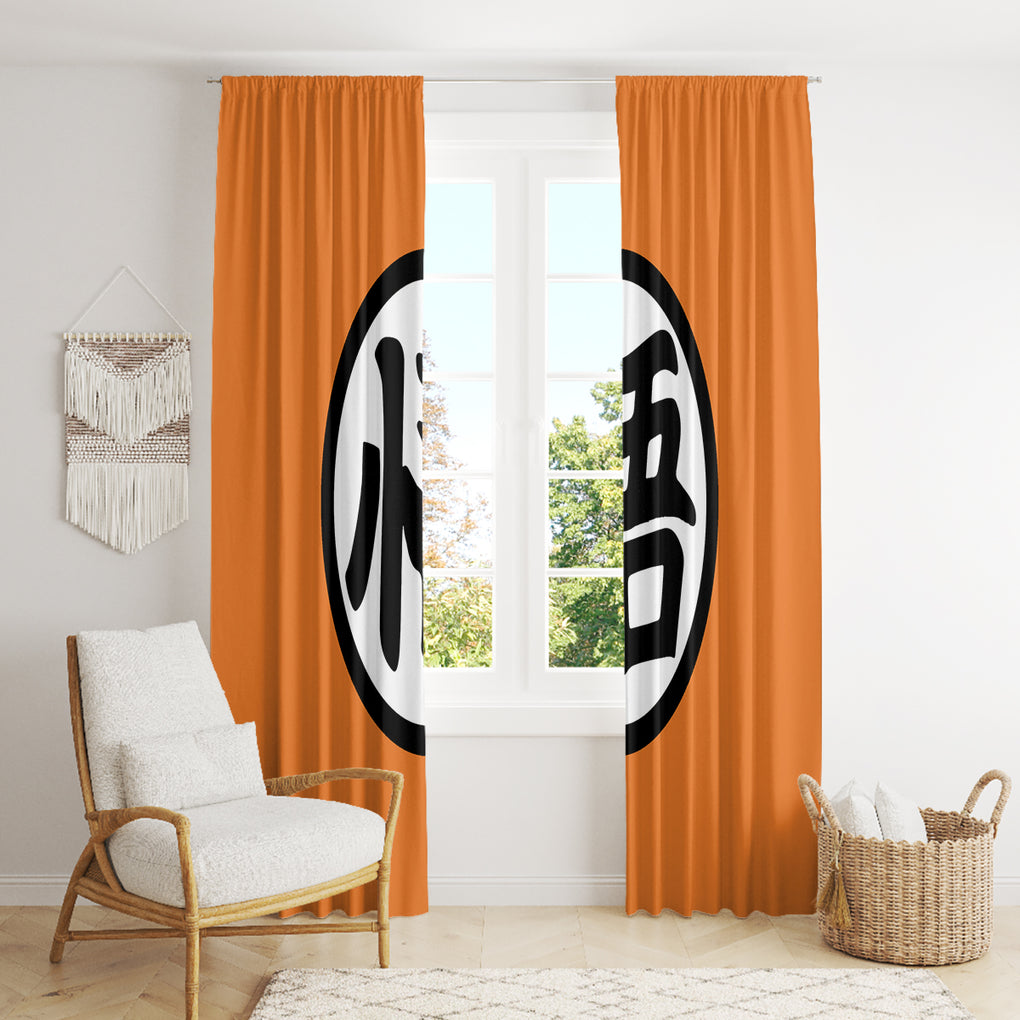 Goku Kanji Symbol Dragon Ball Anime Window Curtain